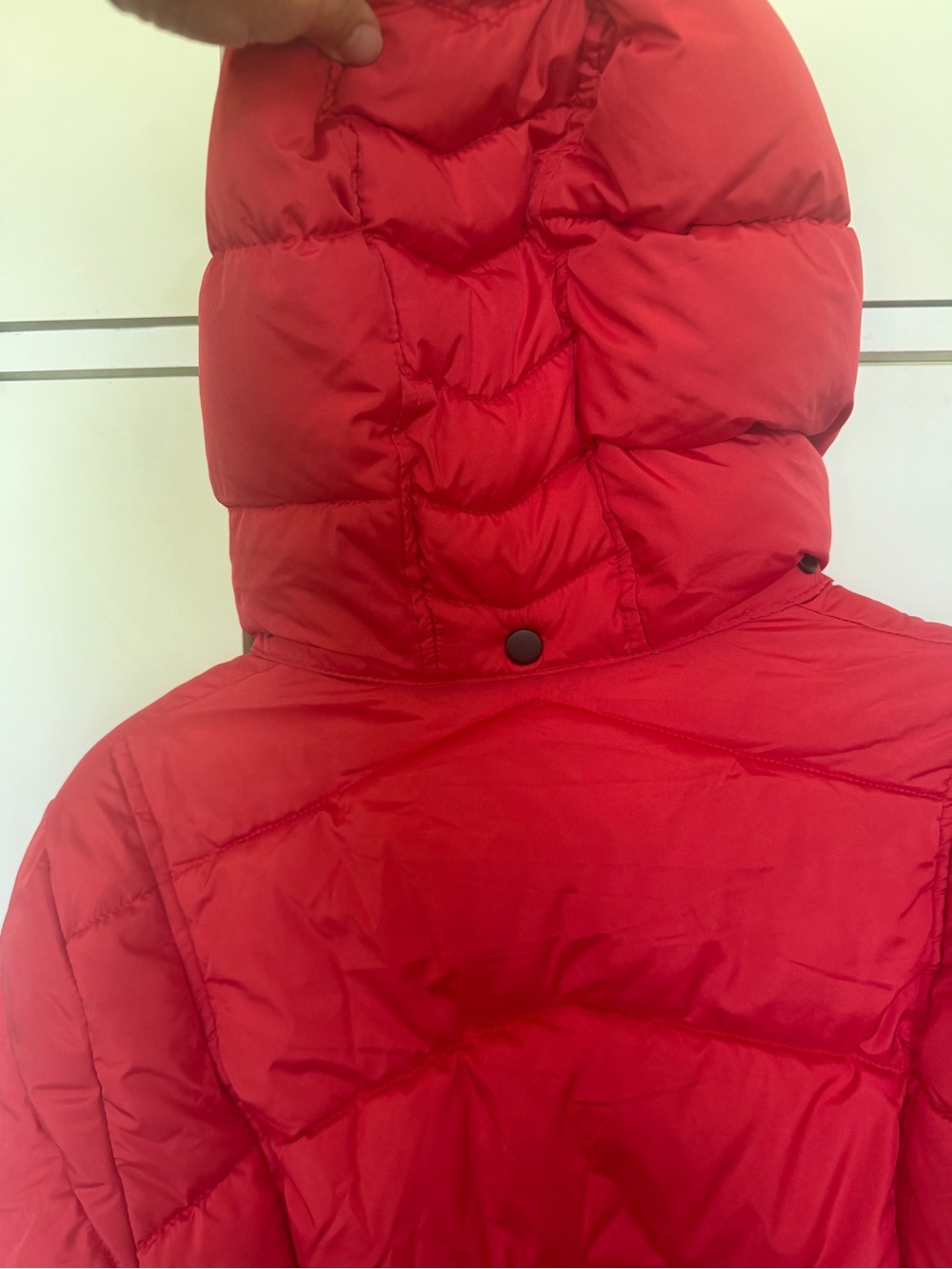Women's Red Hooded Puffer Jacket - Lightweight Warmth - Picture 3 of 11